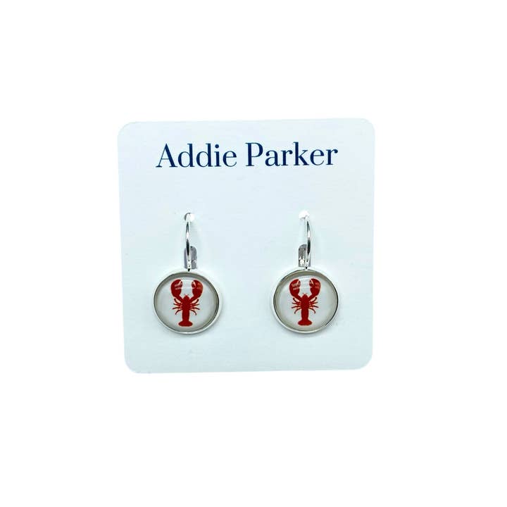Lever Back Earrings (E 168) - Red Lobster for wholesale by Addie Parker Jewelry