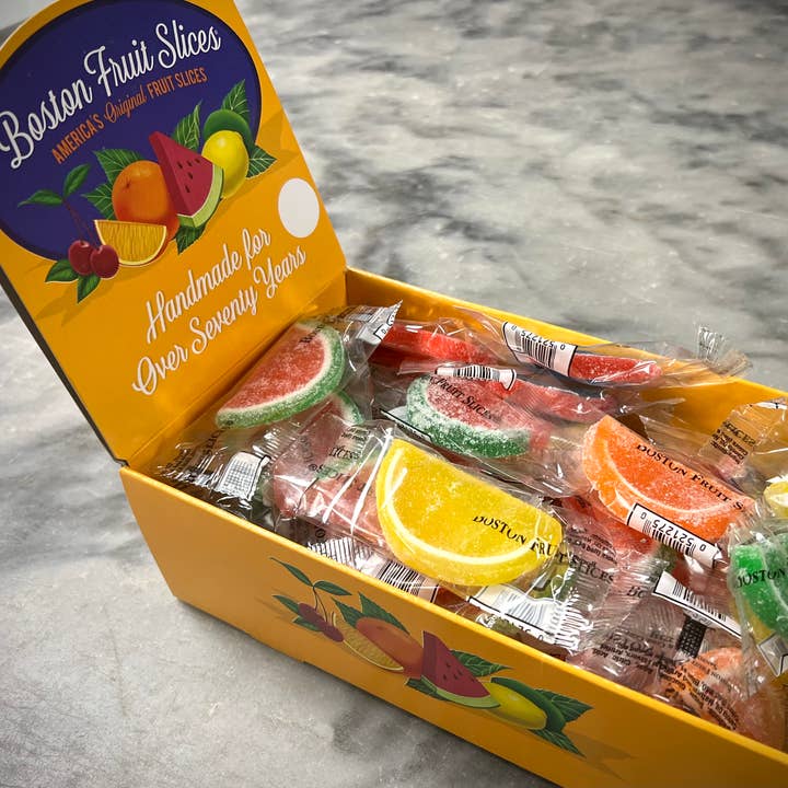 O'Shea's Candies Sweet Shop - Wholesale Gummy - Boston Fruit Slice 🍒 🍊 60 CT Changemaker Individual Box