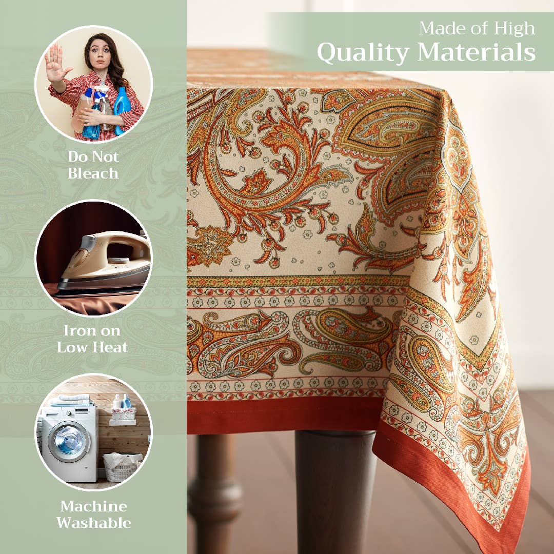 Maison d'Hermine - Design in Every Thread - Wholesale Tablecloth - Tablecloths 100% Cotton - 3 Shapes - Kashmir Paisley Fall2