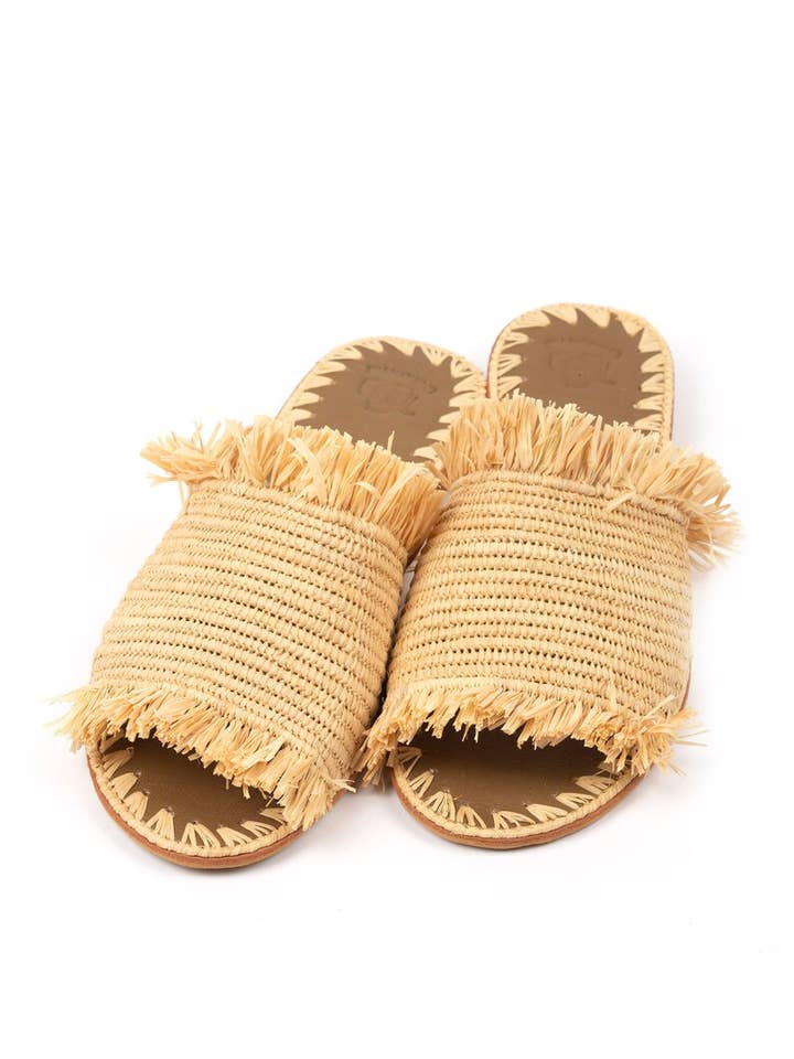 Steraraffia - Wholesale Sandals - Women's - Tiziri Women’s Raffia Fringe Sandals – Handmade3