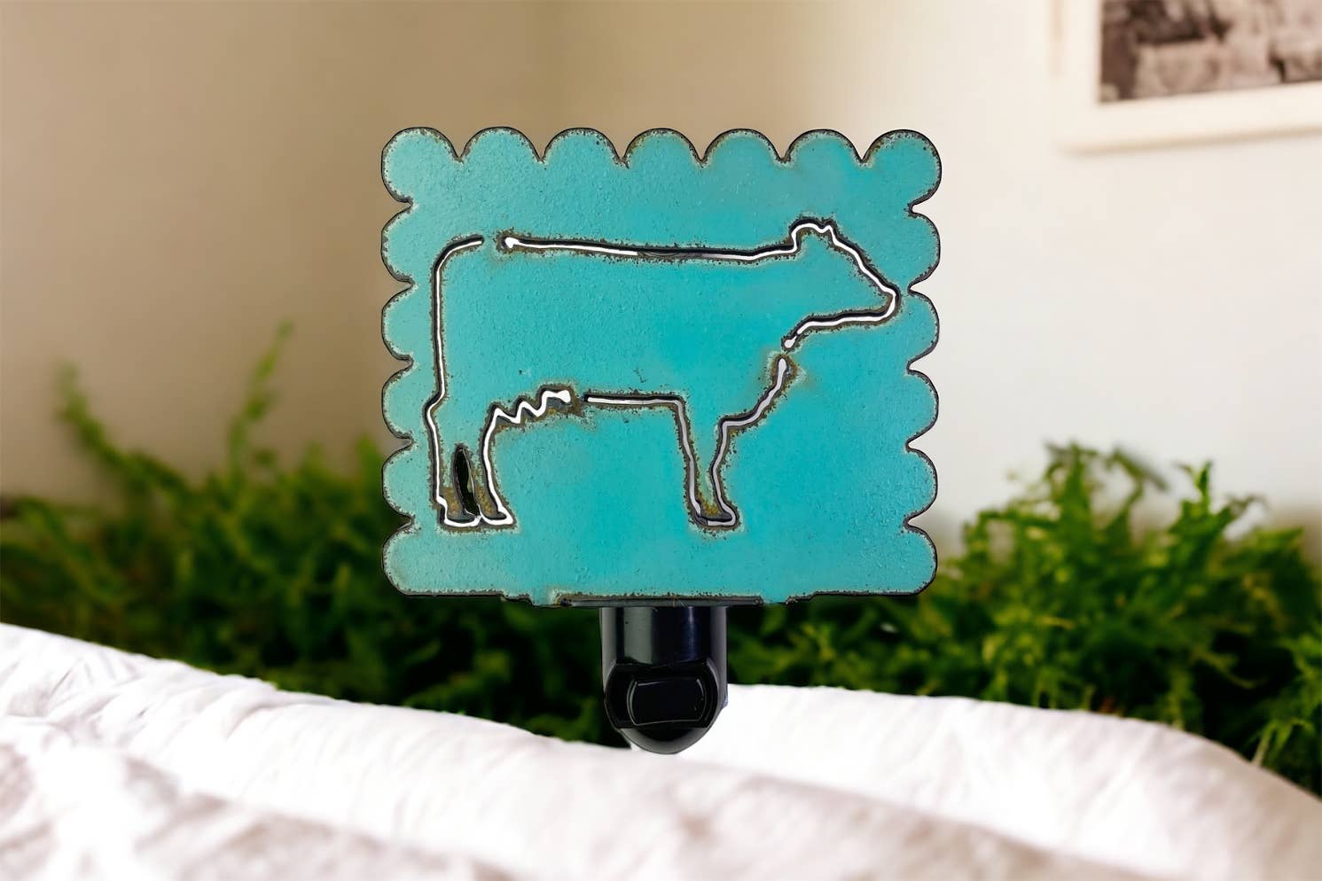 Iron Jewel - Wholesale Nachtlampje - Koe Boerderij Nachtlampje Boerderij rustiek metalen bord cowboy eco2