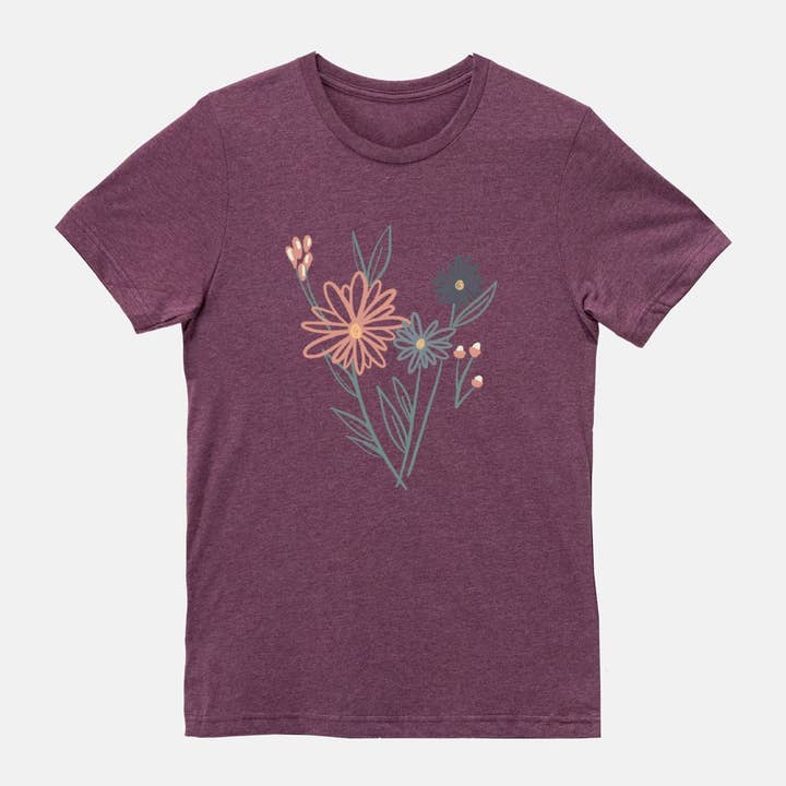 Wild Flowers Shirt Unisex Tee (Bella + Canvas) | Plant Lovers Tshirt | Plant Mom Gift | Gift for Her for wholesale by Fiddles & Fern