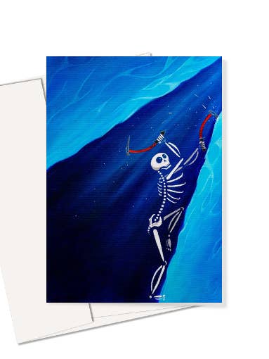 Skeleton Ice Climber Card for wholesale by Tailbone Designs
