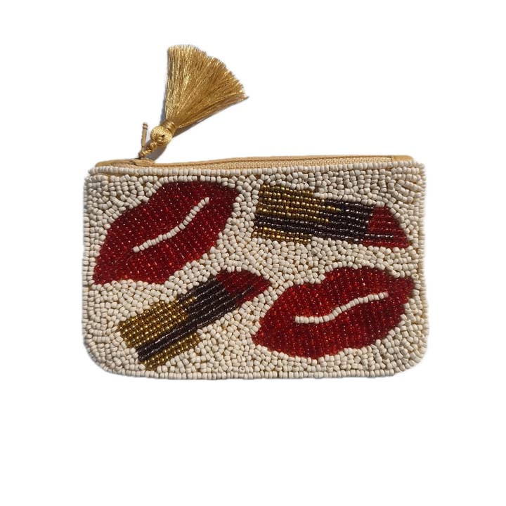 Muno - Wholesale Makeup/Cosmetic Bag - Handcrafted Beaded Lipstick Pouch * Gift *1