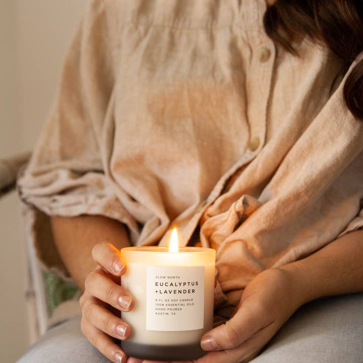 Slow North - Wholesale Jar/Filled Candle - Eucalyptus + Lavender Non-Toxic Soy Candle, Essential Oils, Holiday Favorite1