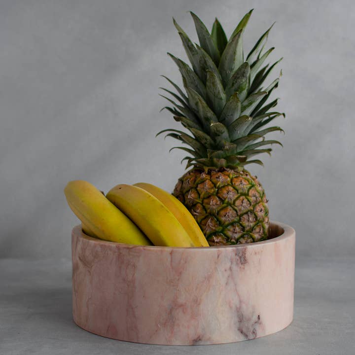 Kiwano Concept - Wholesale Decorative plate/dish/bowl - PINK MARBLE CYLINDER BOWL1