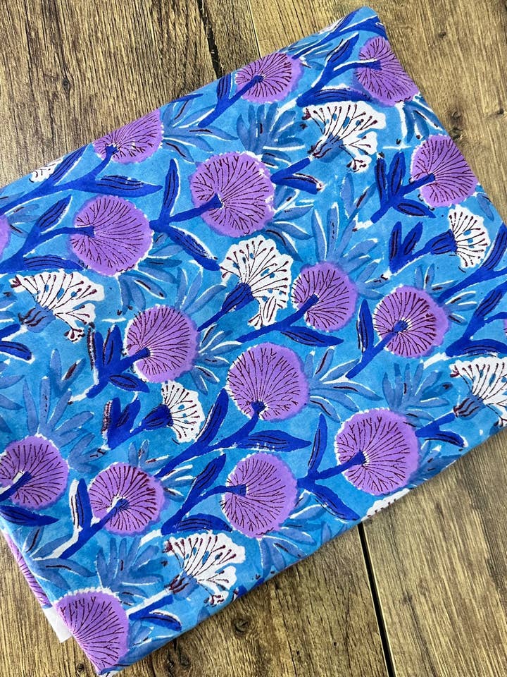 Indian Artisanal Hand Block Printed Cotton Fabric By Yard for wholesale by The Eastern Loom