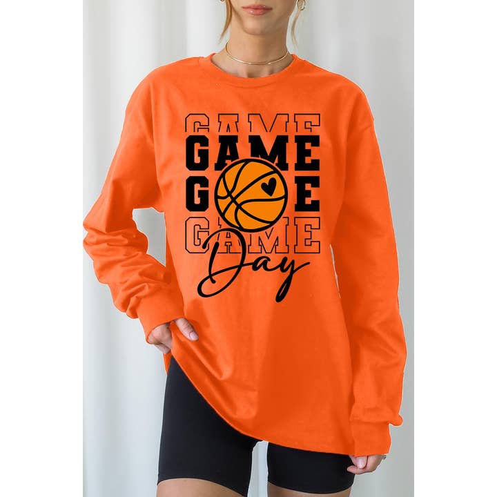 Pink Irene Wholesale - Wholesale Tunic – Women’s - Game Day Basketball Graphic Long Sleeve Tees7