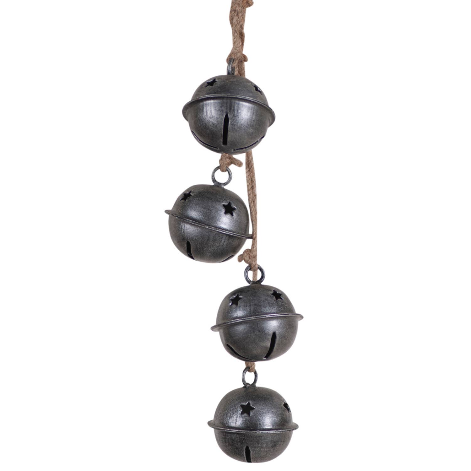 Irvin's Tinware - Wholesale Christmas Decoration - Rustic Hanging Jingle Bells in Antique Silver0