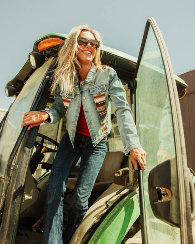 Ladies Denim Jacket with Embroidery. STYLE#N-181951 for wholesale on Faire1