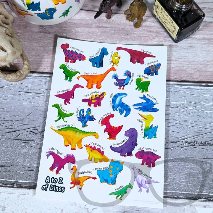 Mini Geek Boutique – wholesale Vykort – A till Ö av Dinosaurier Vykort