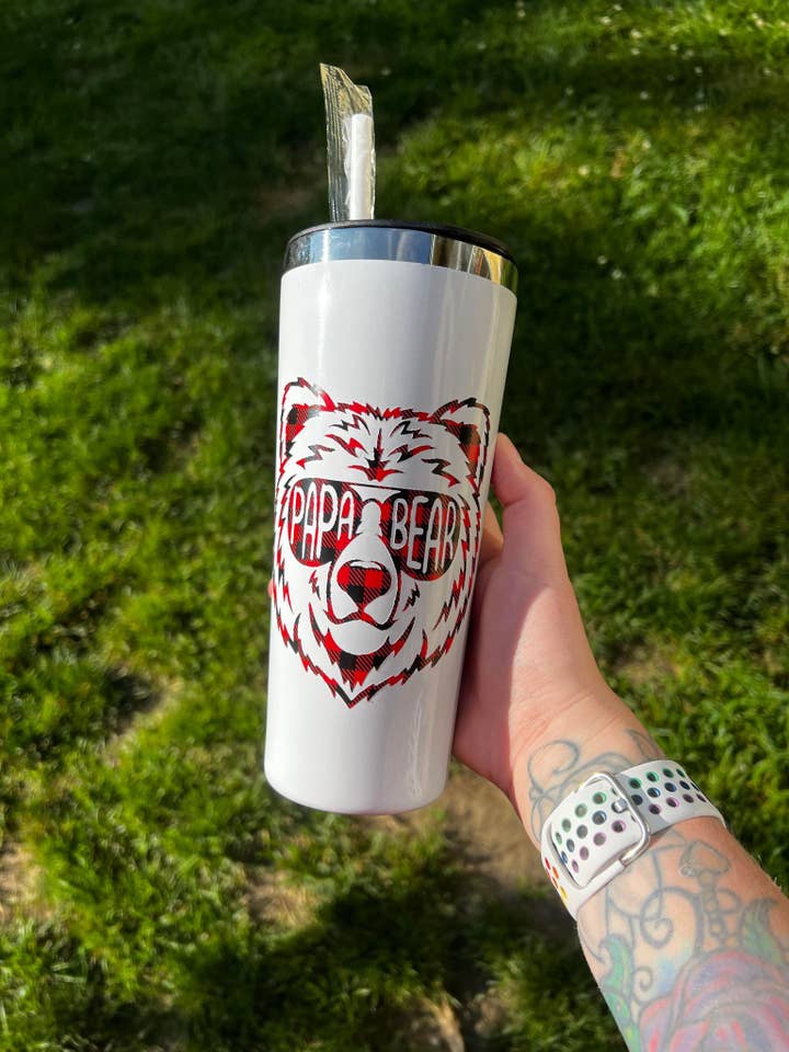 Bicchiere Papa Bear per la vendita all'ingrosso da parte di The Crazy Craft Girl LLC
