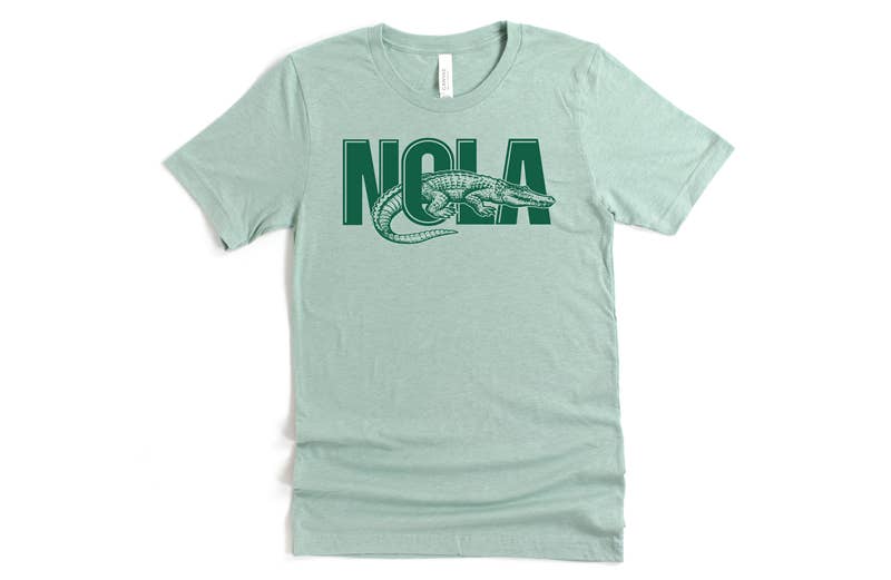 Nola T-Shirt Club - Wholesale Screen Printed T-Shirt - Unisex - NOLA Gator T-Shirt - New Orleans Gator T-Shirt