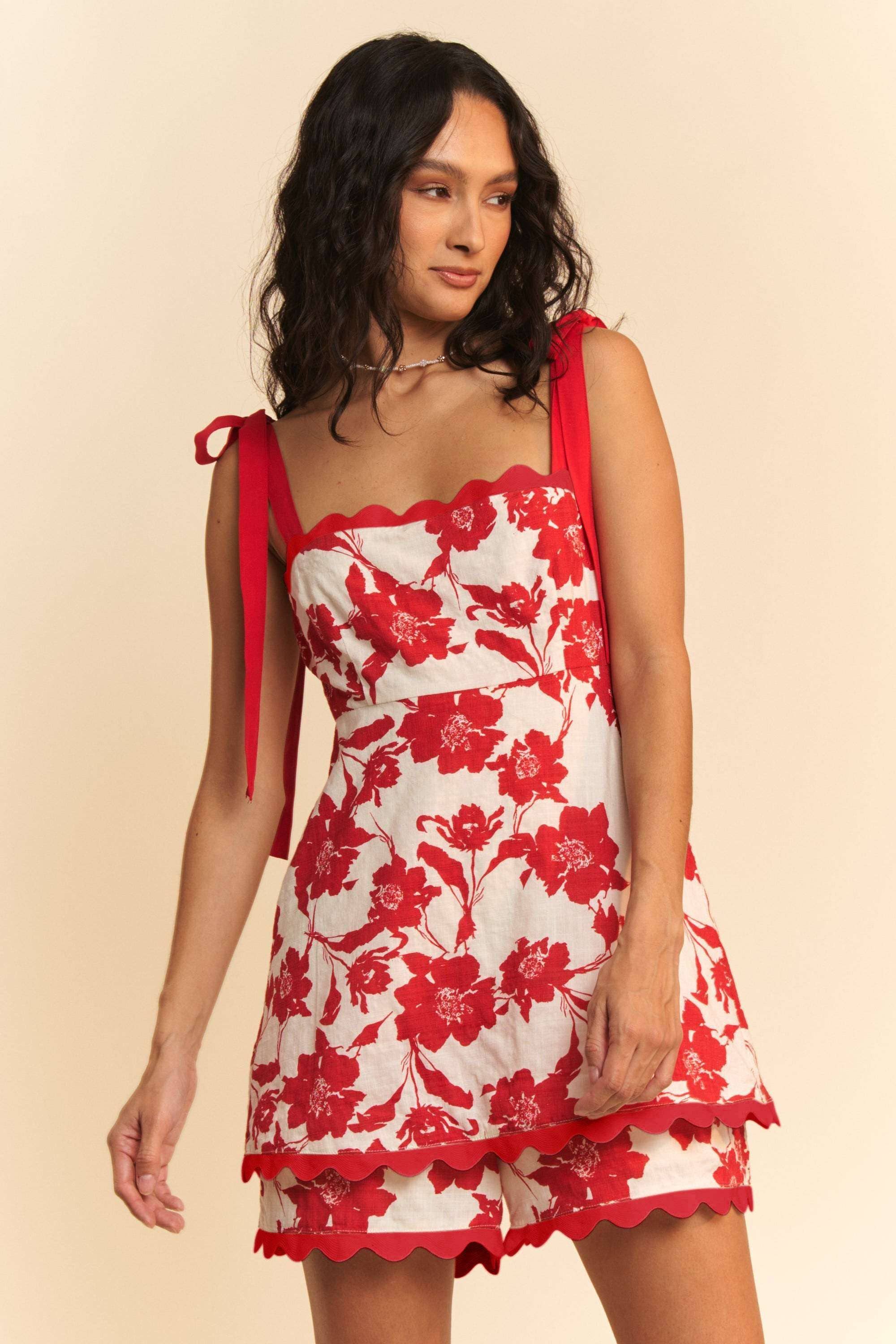 Davi & Dani - Wholesale Romper - Women's - PRINT SLEEVELESS ROMPER OVERALL ELASTIC SHOULDER13