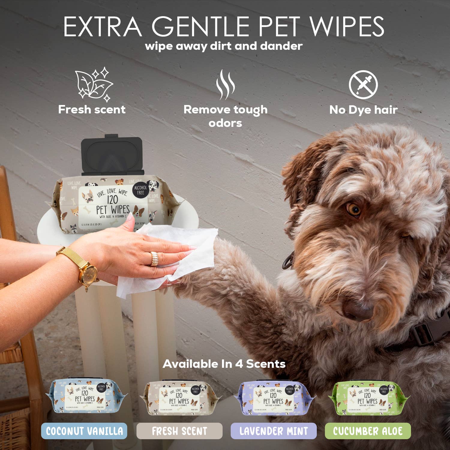 Precious Tails - Vente Produit de toilettage – chien - Lingettes de toilettage pour animaux Precious Tails - 120 ct.2