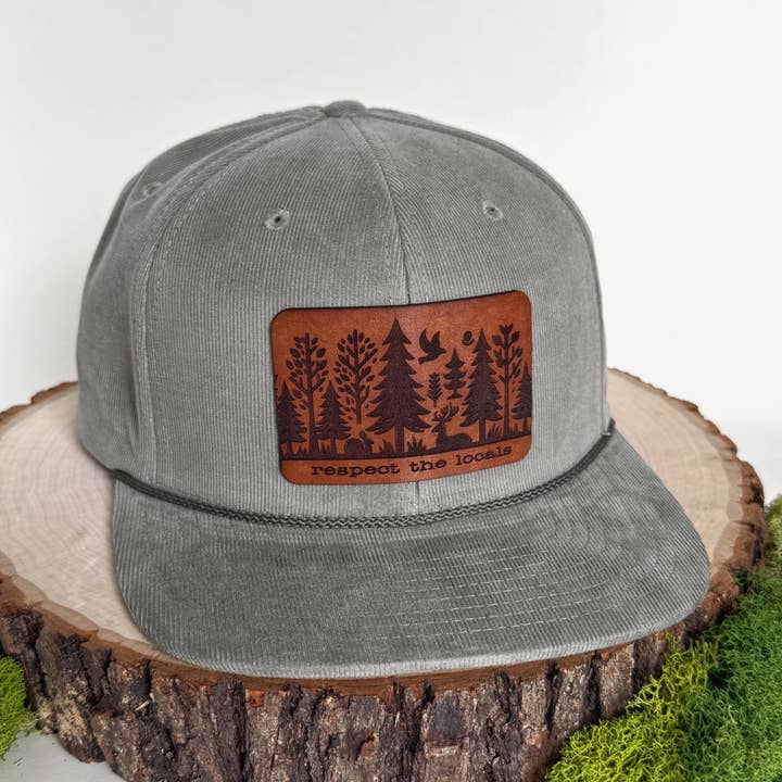Respect the Locals | nature lover leather patch hat for wholesale by The Lonely Pine