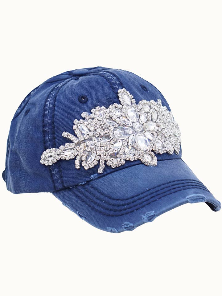 Abstract Bejeweled Bling Glitz Cap, Adjustable for wholesale by Olive & Pique
