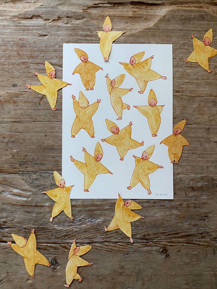 Dansende stjernebørn papirklip for wholesale by Tall Hat Tales