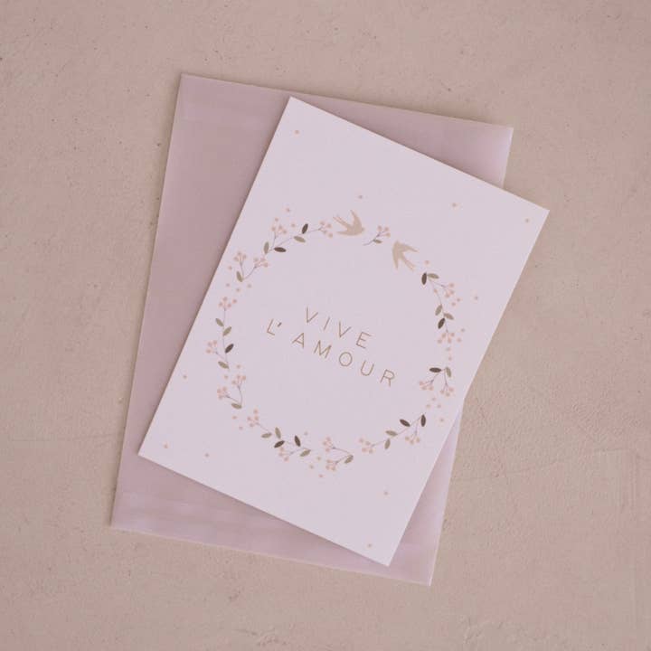 Long Live Love Card for wholesale by Gentil Coquelicot Paris