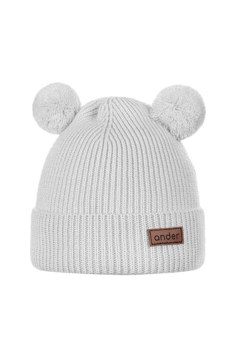 Ander - Vente Bonnet – enfant - Bonnet tricoté Teddy en 100 % laine mérinos avec pompon Fabriqué en PL3