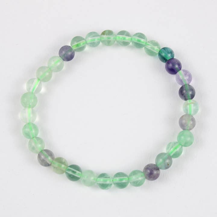 Power Bracelet - Armband met meerdere fluorietkristallen - 6 mm voor wholesale door El'Cobre-Ecozonelifestyle