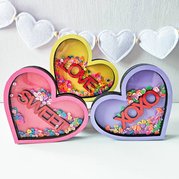 Conversation Candy Heart Shaker Valentine's Day Sign Decor for wholesale by WhimsyLotus