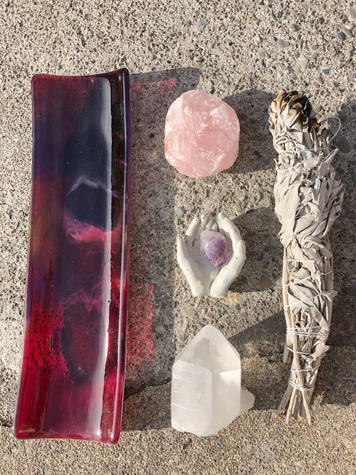 Plato de exhibición Catchall de vidrio jaspeado, único en su clase para venta al por mayor de Made By Rheal