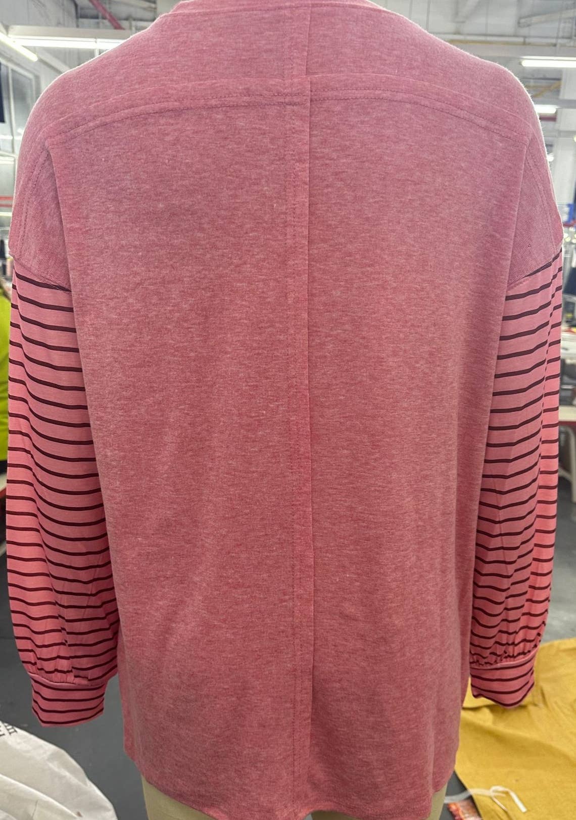 Rosa Clothing - Wholesale Tunic - Women's - Colorblocked sloucy striped long-sleeved top12