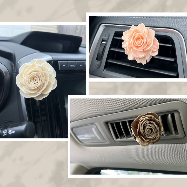 White Label Year Round Floral Vent Clip Car Diffuser for wholesale by Wild Rayne Mercantile