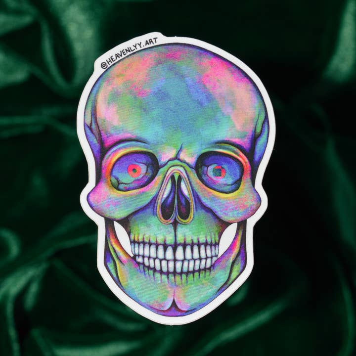 Colorful Skull Sticker for wholesale by Heavenlyy Art
