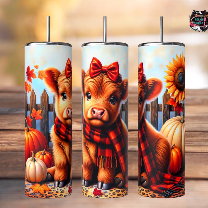 Fall Pumpkin Cow Tumbler for wholesale by Rockin K and Double J