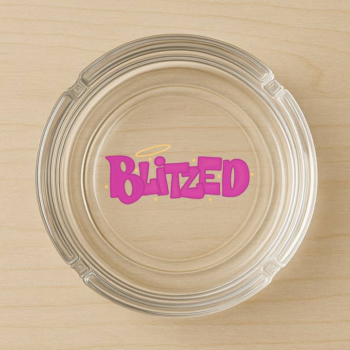 Blitzed Glass Ashtray for wholesale by DaisyChainDesignCo