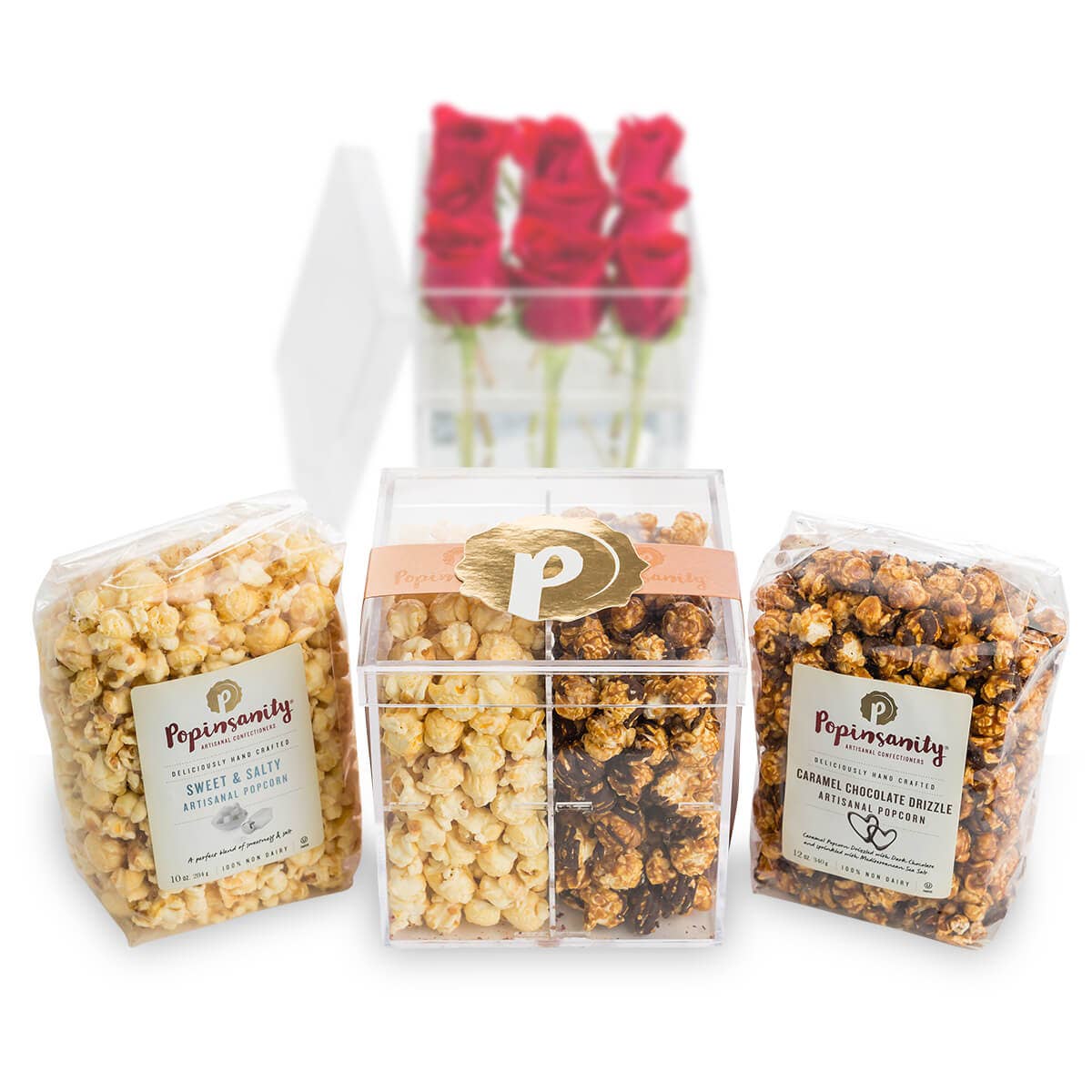 Popinsanity Popcorn & Confections - Wholesale Gift box - Gourmet Popcorn Rose Box 🌹 Fancy Mother's Day Flower Gift4