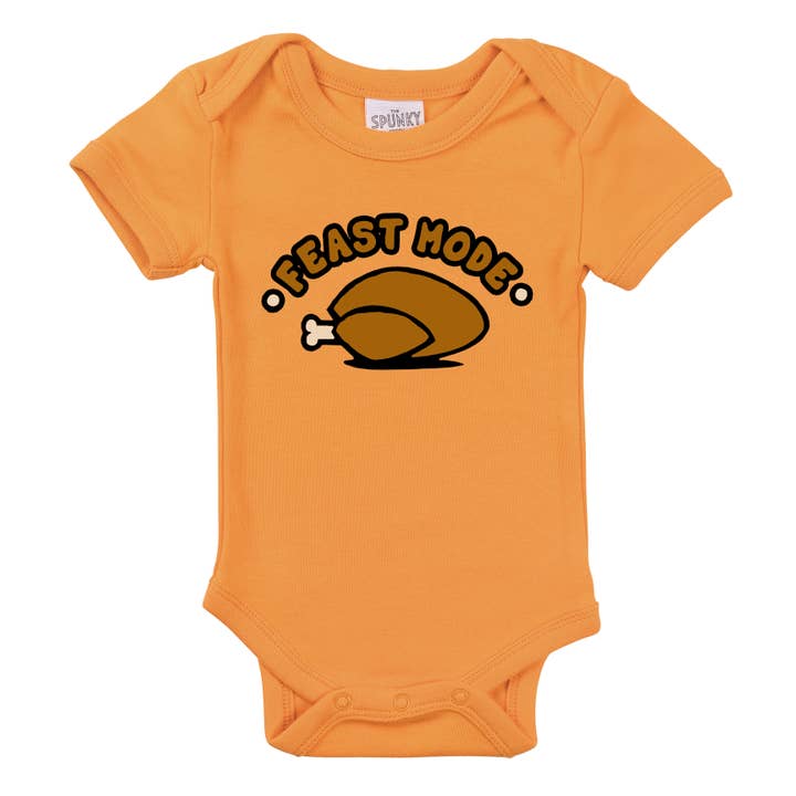 Feast Mode Funny Thanksgiving Baby Bodysuit Toddler Shirt for wholesale by Spunky Stork