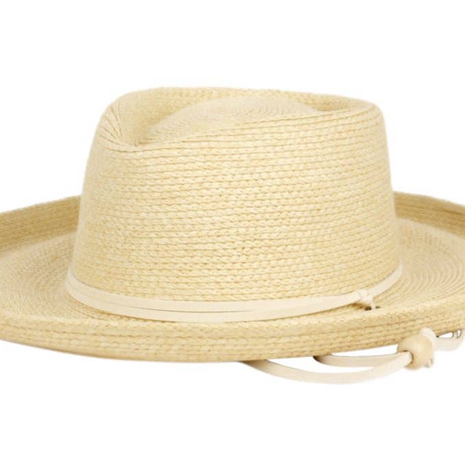 Epoch hats - Wholesale Straw Hat - Women's - Up Brim Straw Fedora Sun Hats With Leather Cord2