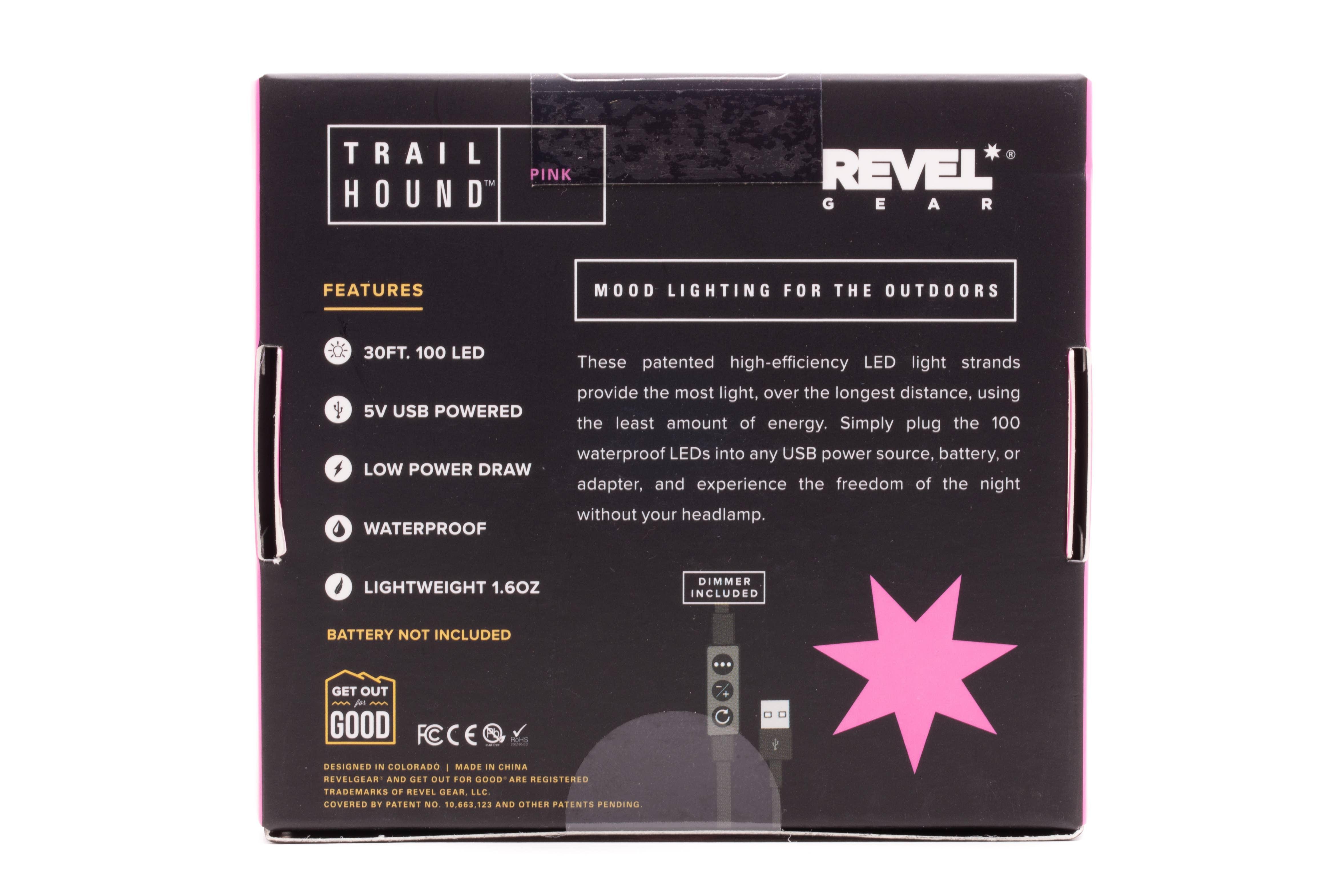 Revel Gear - Wholesale String Lights - Trail Hound™ 30ft. LED Dimmable USB Camping Light Pink5