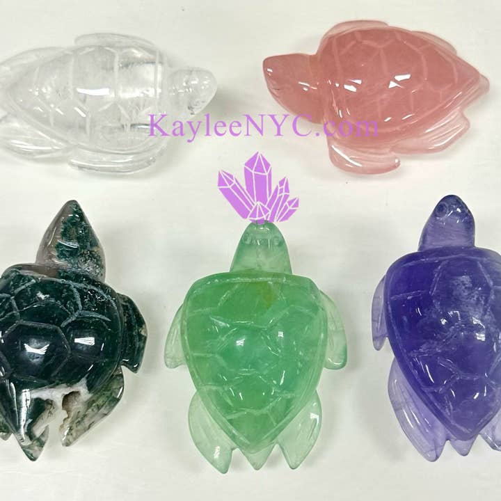 KayleeNYC - Wholesale Spiritual Stone/Crystal - 2.5β Hand Carved Natural Crystal Sea Turtles6