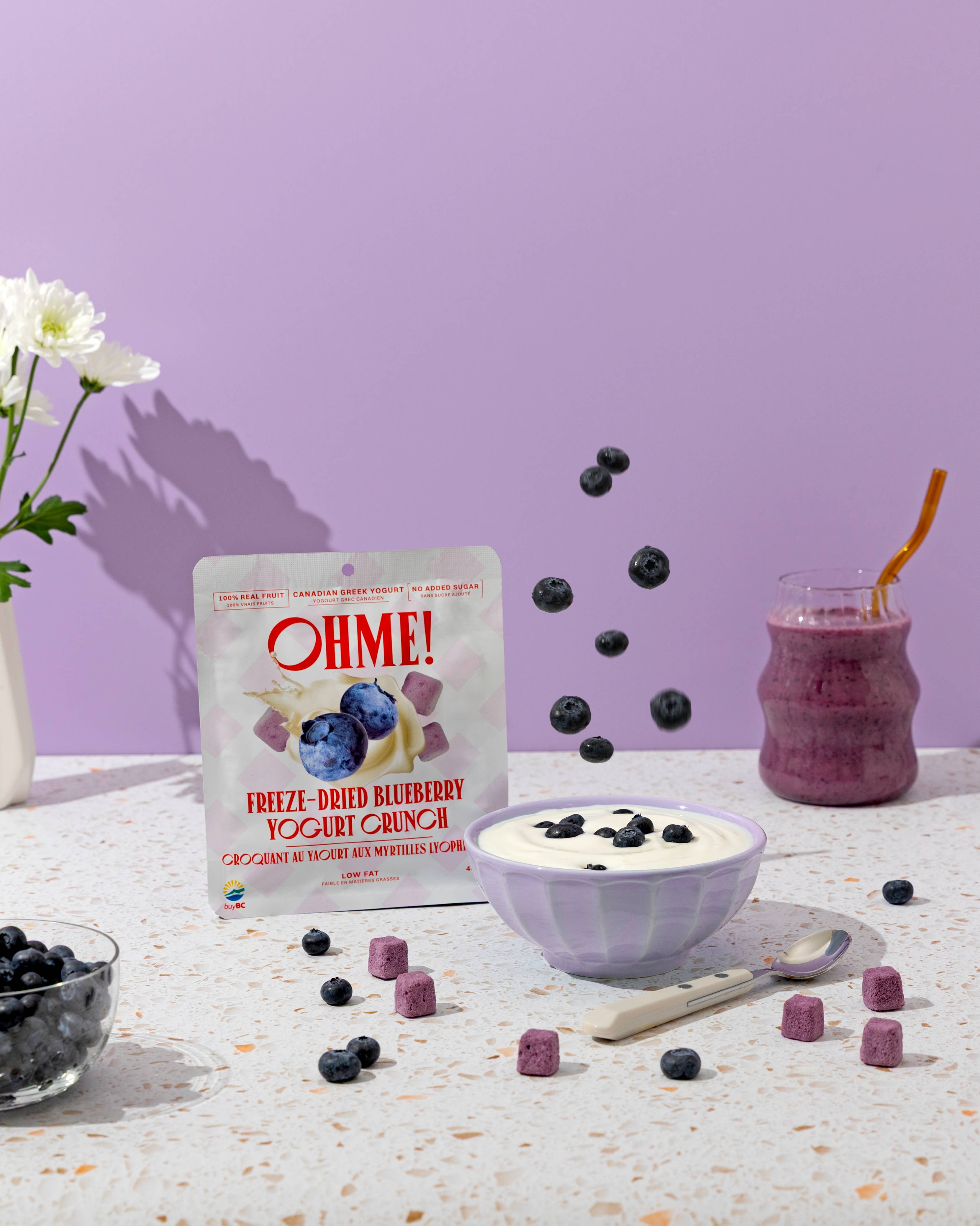 OHME! Foods – Großhandel Getrocknete/dehydrierte Früchte – *NEUE FORMEL* Blaubeer-Joghurt-Crunch (Mit Probiotika)2