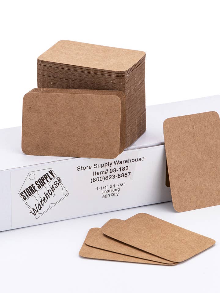 Unstrung Kraft Non-Perforated Blank Price Tags - Box of 500 for wholesale by Store Supply Warehouse