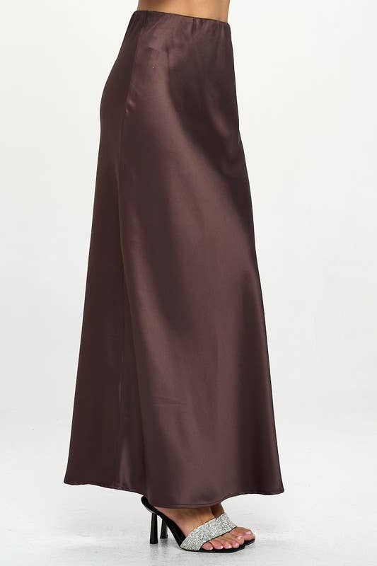 Renee C. - Wholesale Skirt - Women's - Made in USA Silky Satin Maxi Skirt1