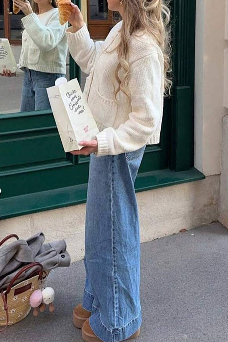 BEIGE Mysig kofta med knappar för wholesale på Faire1