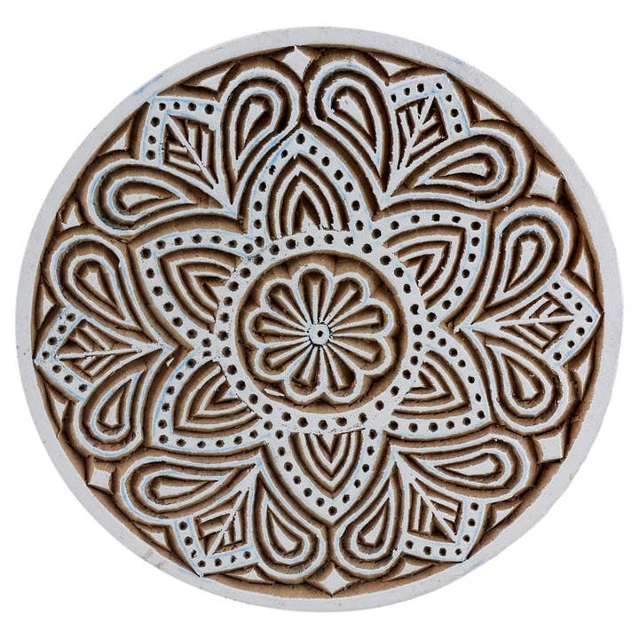 Stempel Holz groß rund 10cm Md01 Ornament Holzstempel für den Großhandel von Tribal Trade GmbH