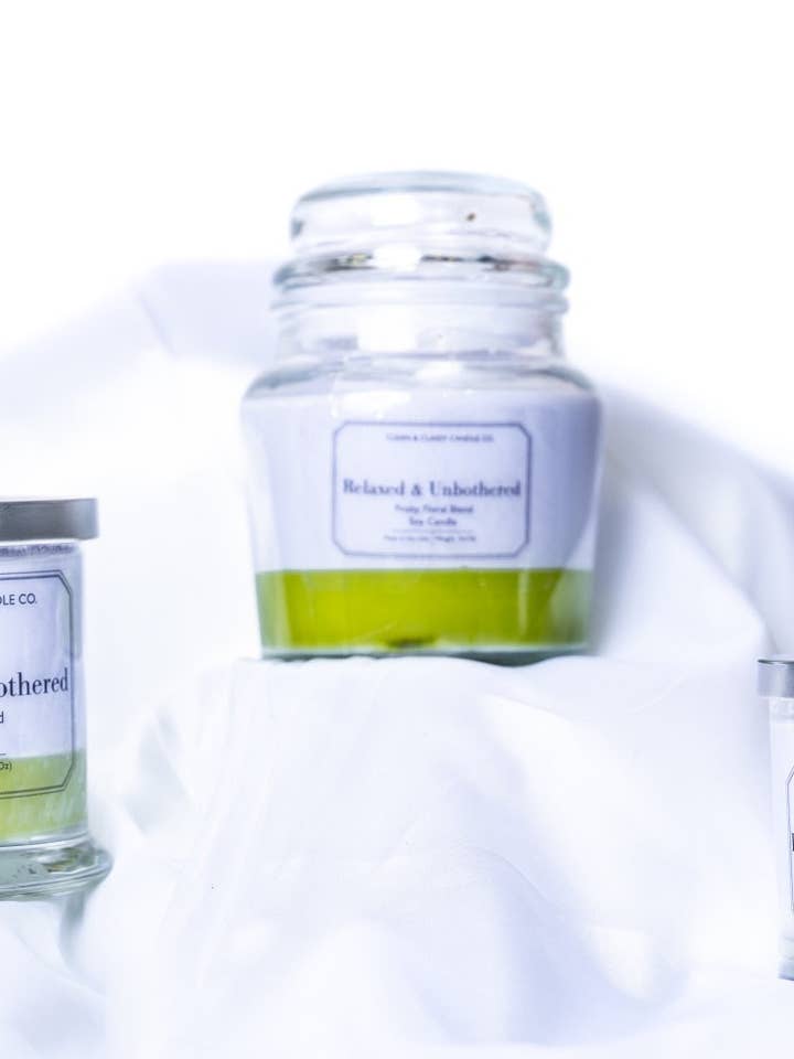 Relaxed & Unbothered for wholesale by Clean & Classy Candle Co.