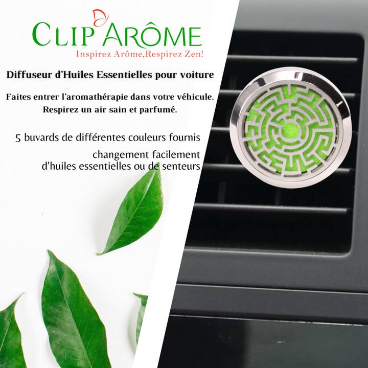 Zen'Arôme – wholesale Car Freshener - Unisex – Car Fragrance Diffuser Clip'Aroma - Labyrinth1