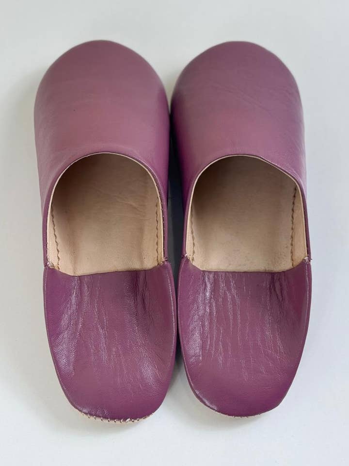 Gran Wholesale - Wholesale Slippers - Unisex - Handmade Moroccan Plum Leather Slippers0