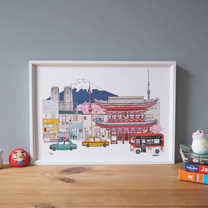 Stampa Tokyo Skyline A4 per la vendita all'ingrosso da parte di Helena Carrington