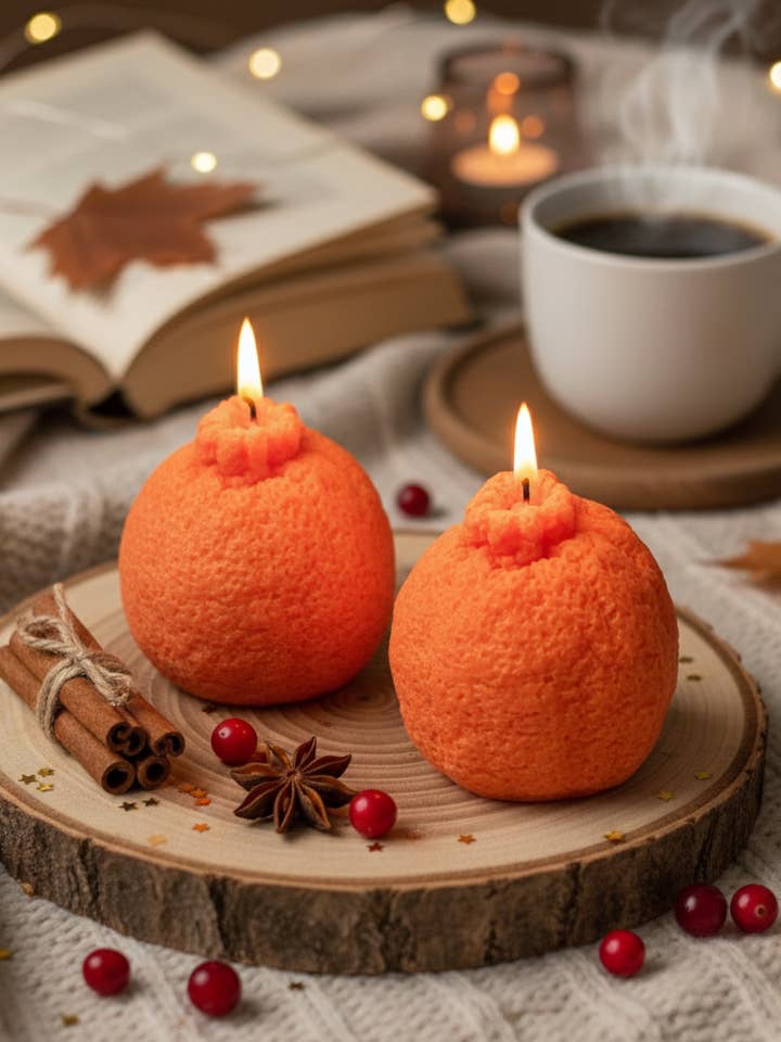 Orange Shaped Candle for wholesale by Interlude Candles