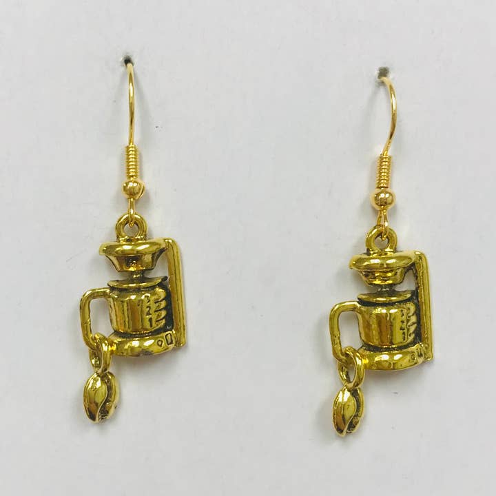 SimpleNGreat - Wholesale Dangle Earrings - GOLD Coffee Pot Earrings