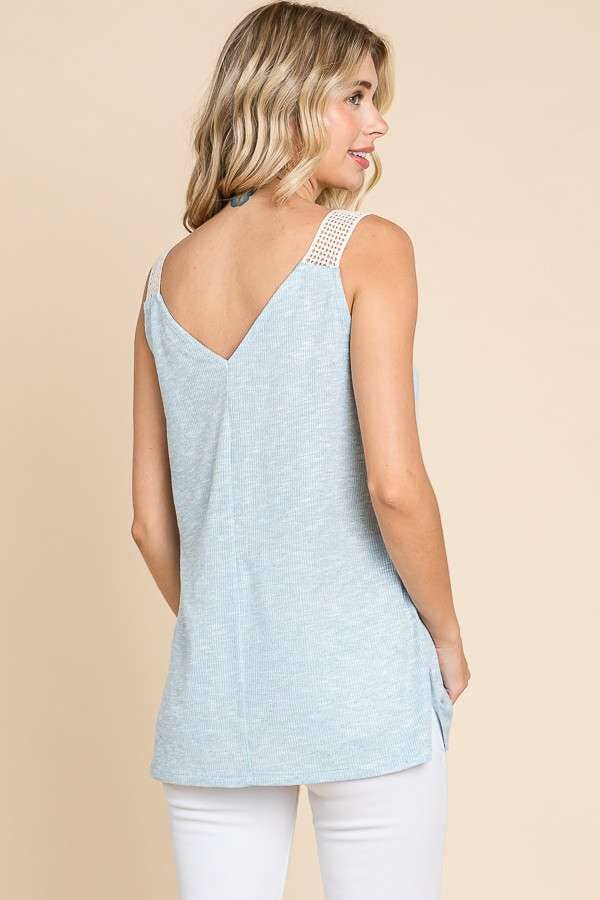 Culture Code – Engroshandel Tanktop – Kvinder – CRK1643 - V-HALS HÆKLET BLONDESTROP TOP19