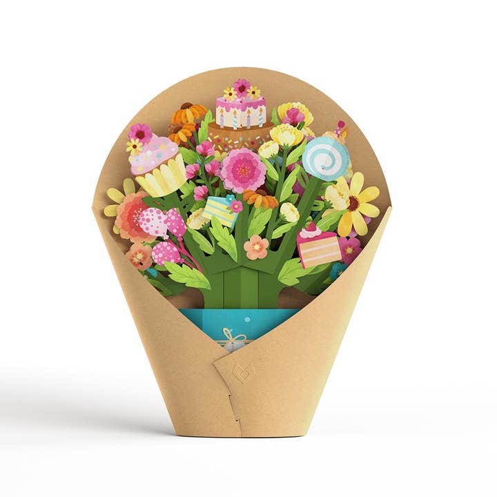 Lovepop Cards - Wholesale Birthday Card - Sweet Birthday Wishes 12”H x 8.5”W Bouquet, Pop-Up Cards